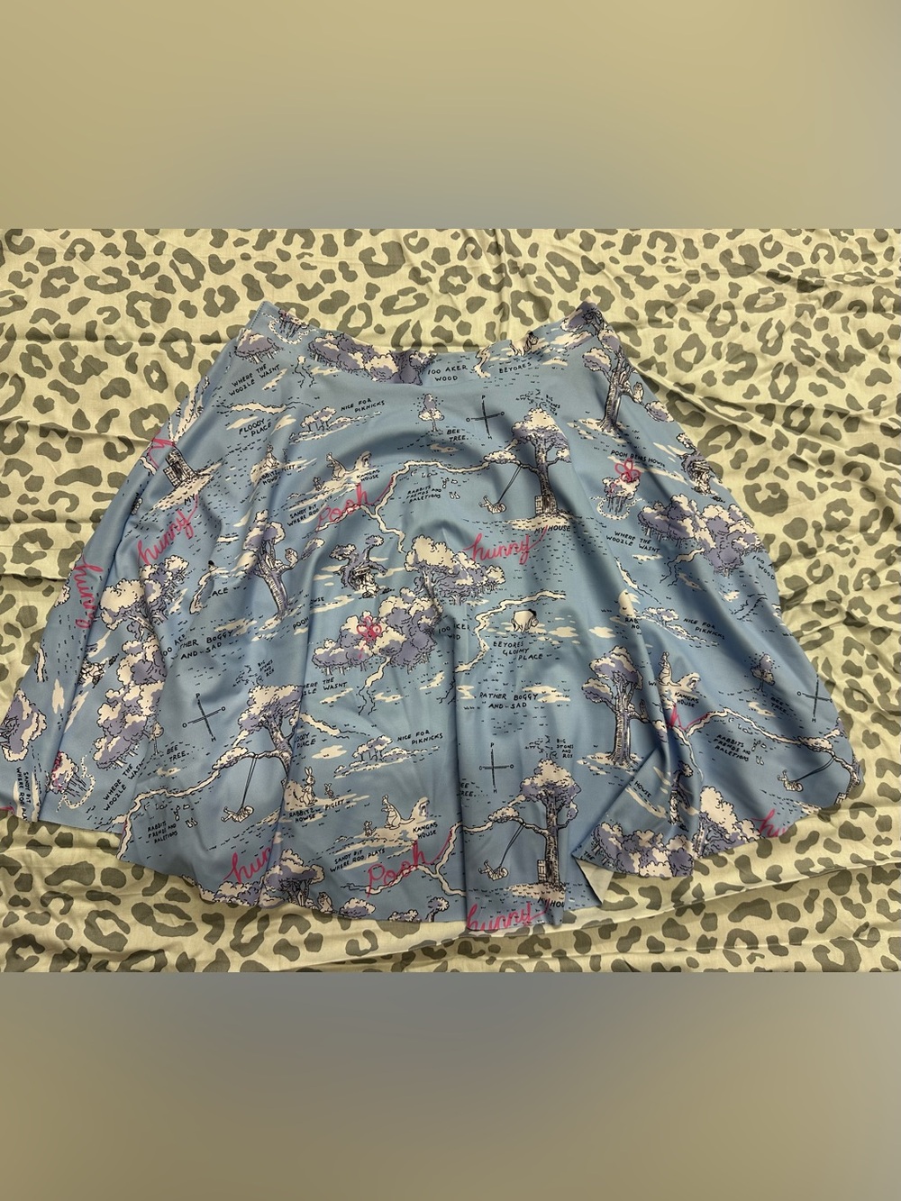 Blackmilk Blue Winnie the Pooh 100 acre Woods skater skirt size medium